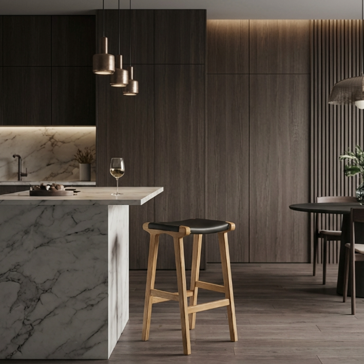 Lexington Oak Bar Stool - Black -premium furniture by Interior Ave