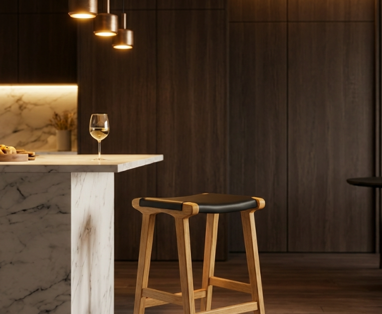 Lexington Oak Bar Stool - Black -premium furniture by Interior Ave