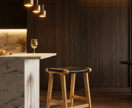 Lexington Oak Bar Stool - Black -premium furniture by Interior Ave