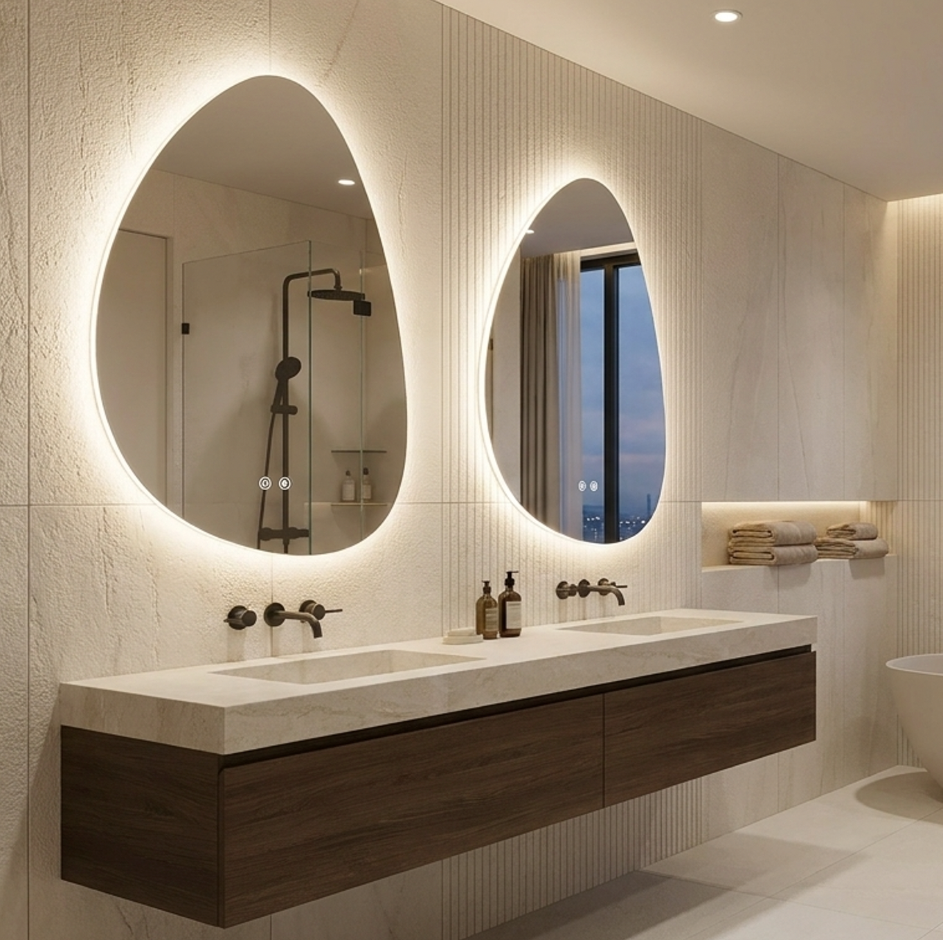 Irregular Frameless LED Bathroom Mirror