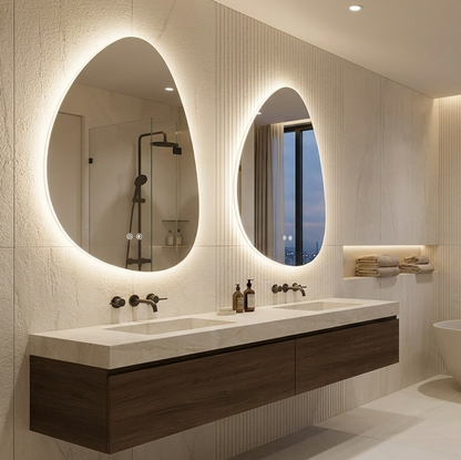 Irregular Frameless LED Bathroom Mirror
