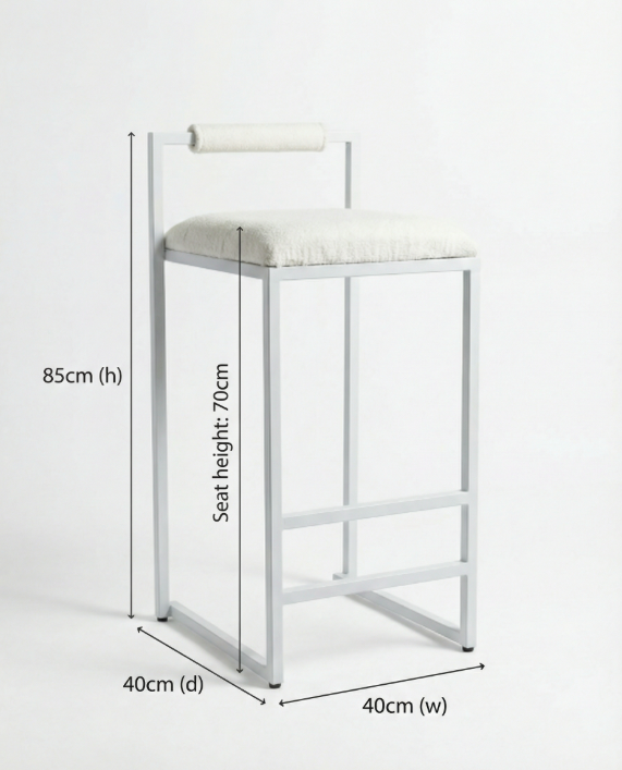 La Maison Boucle Bar Stool - White Boucle