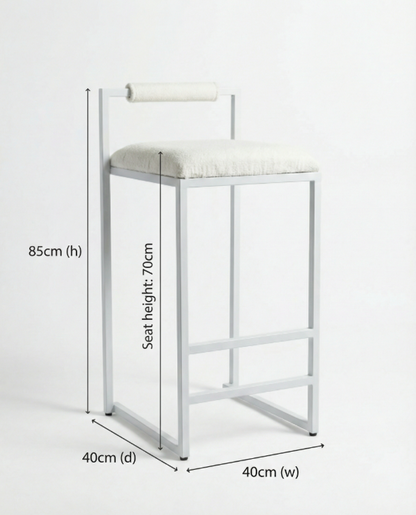 La Maison Boucle Bar Stool - White Boucle