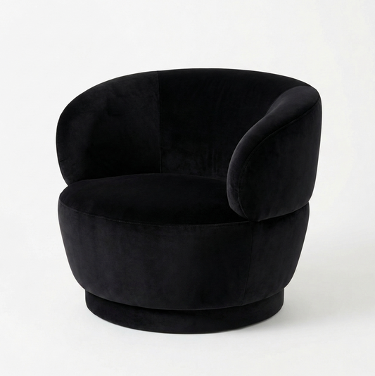 Luna Swivel Armchair - Black