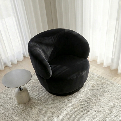 Luna Swivel Armchair - Black