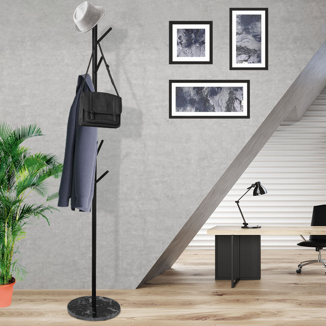 COAT RACK HAT CLOTHES STAND - BLACK