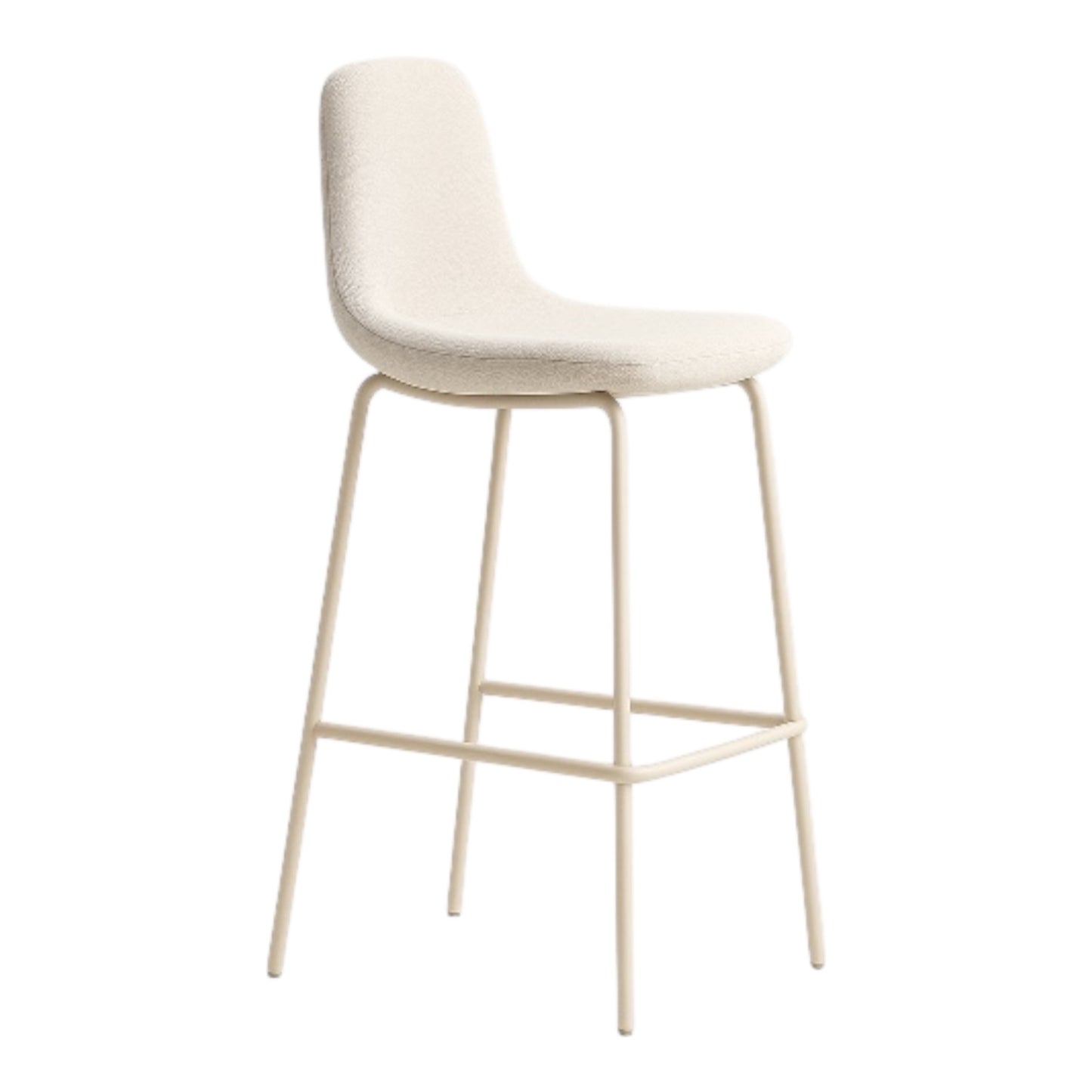 Luna Curve Kitchen Bar Stool - White Boucle