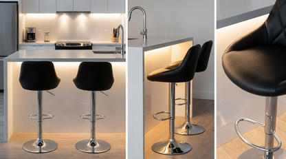 Merlo Bar Stool - Black - Set of Two – modern bar stool by Interior Ave