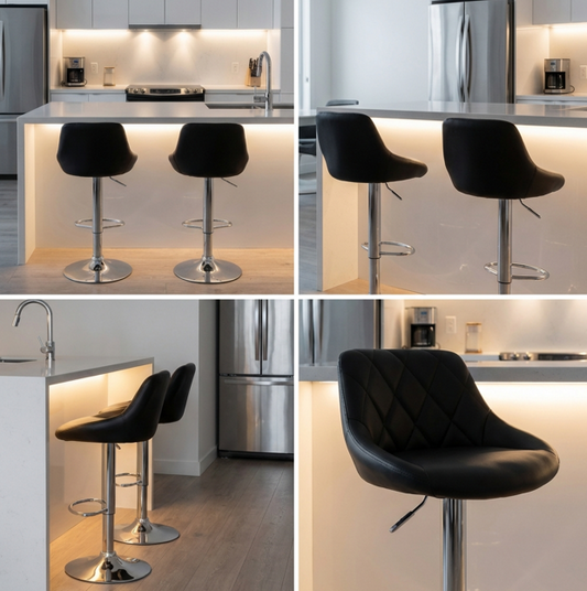 Merlo Bar Stool - Black - Set of Two – modern bar stool by Interior Ave