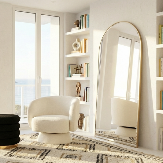 Halo Arched Floor Length Mirror – Gold | Signature Series