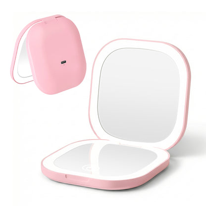 Aura LED Compact Mirror - Pink