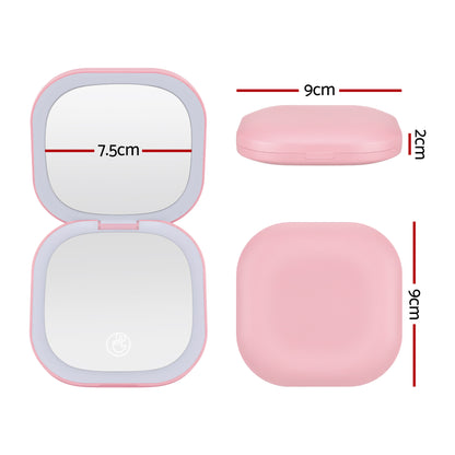 Aura LED Compact Mirror - Pink