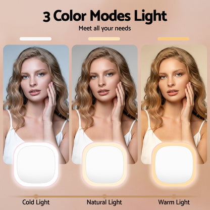 Aura LED Compact Mirror - Pink