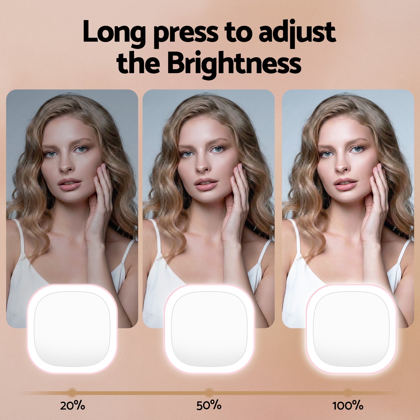 Aura LED Compact Mirror - Pink