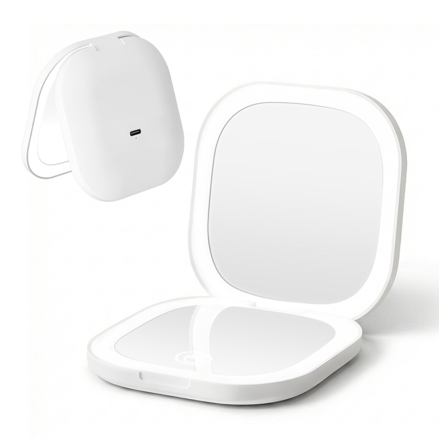 Aura LED Compact Mirror - White