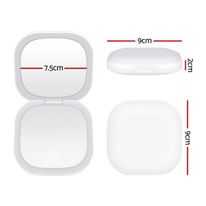 Aura LED Compact Mirror - White