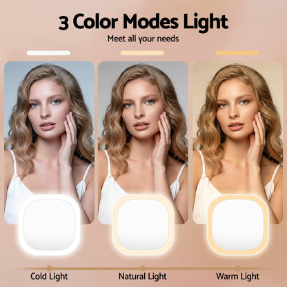 Aura LED Compact Mirror - White