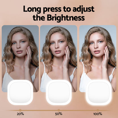 Aura LED Compact Mirror - White