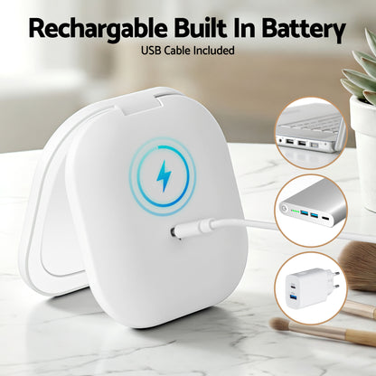 Aura LED Compact Mirror - White