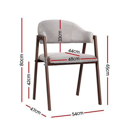 Camille Grey Chair - Set of Two