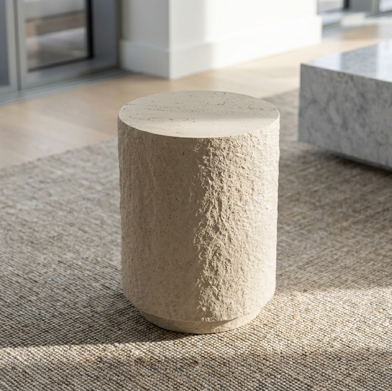 Muse Textured Side Table - Fossil