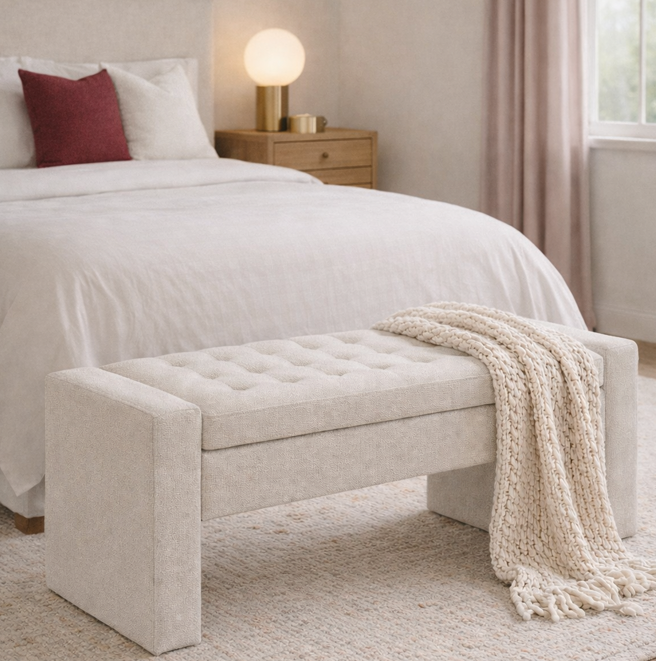 Milan Storage Bench - Vanilla Oat