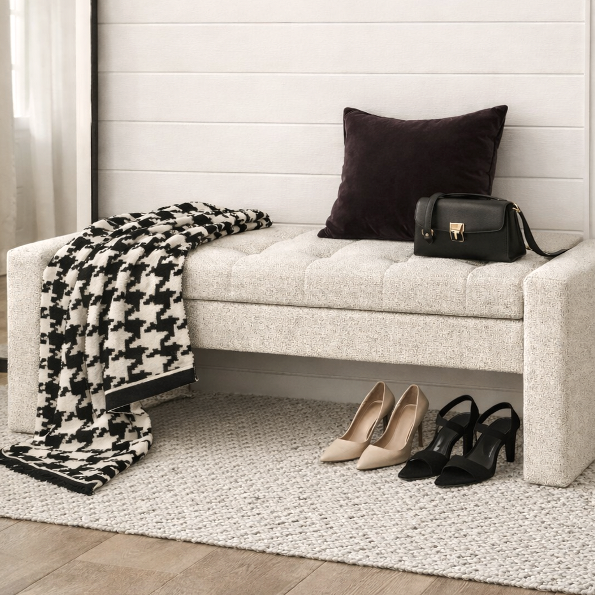 Milan Storage Bench - Vanilla Oat