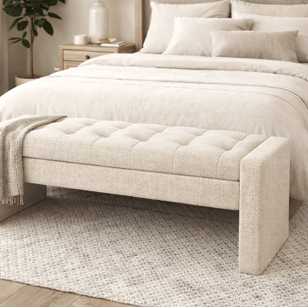 Milan Storage Bench - Vanilla Oat