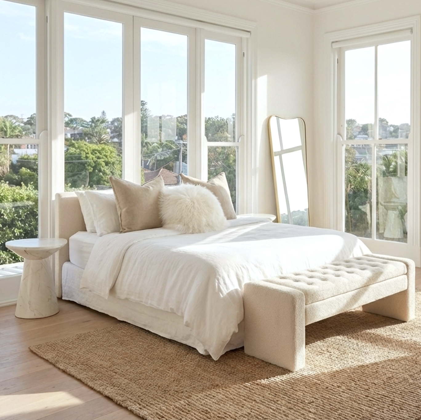 Milan Storage Bench - Vanilla Oat | Modern Bedroom Bench by Interior Ave