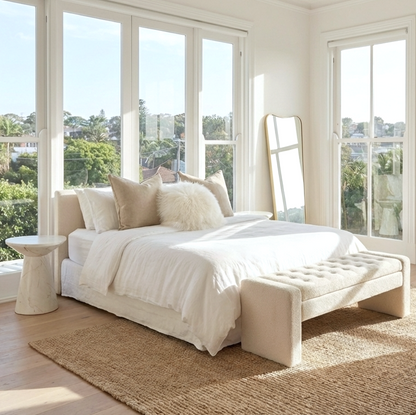 Milan Storage Bench - Vanilla Oat | Modern Bedroom Bench by Interior Ave