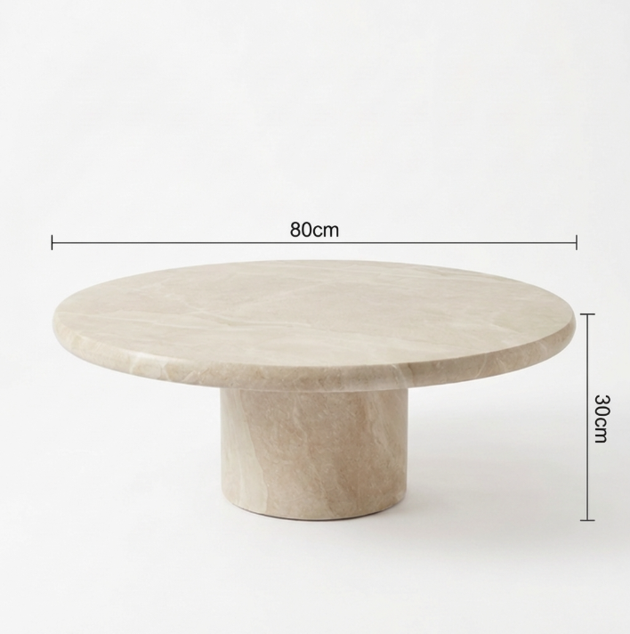 Nobu Round Sculptural Stone Coffee Table