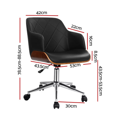 Lex Wooden Office Chair - Black