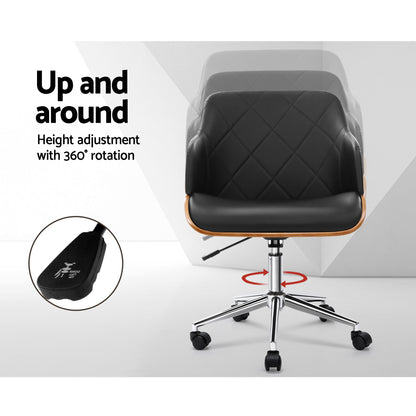 Lex Wooden Office Chair - Black