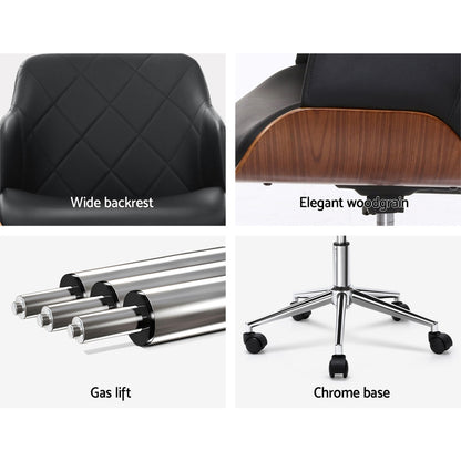 Lex Wooden Office Chair - Black