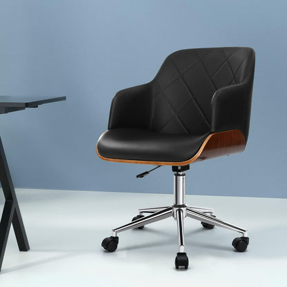 Lex Wooden Office Chair - Black
