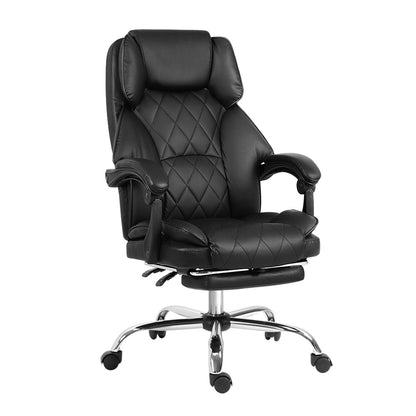 Ashford Reclining Office Chair with Footrest – Black