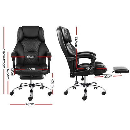 Ashford Reclining Office Chair with Footrest – Black