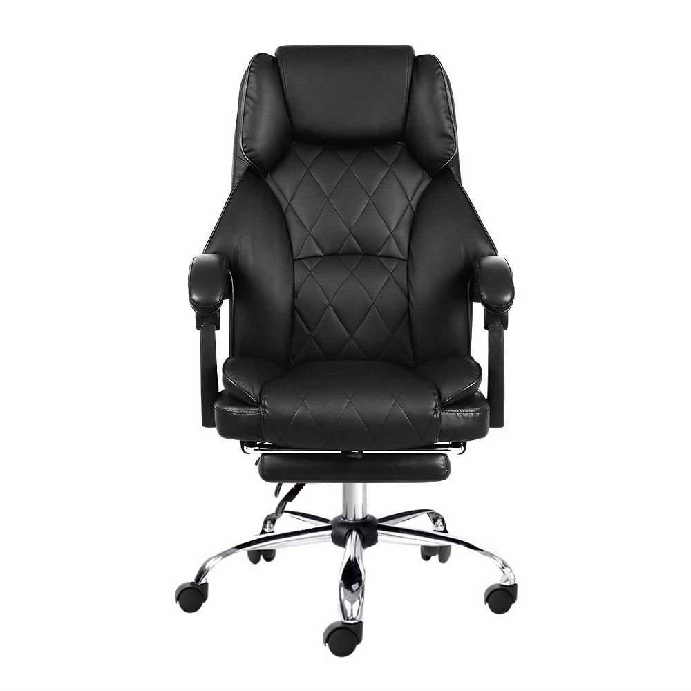 Ashford Reclining Office Chair with Footrest – Black