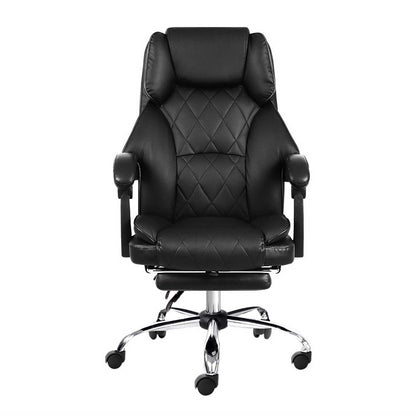 Ashford Reclining Office Chair with Footrest – Black