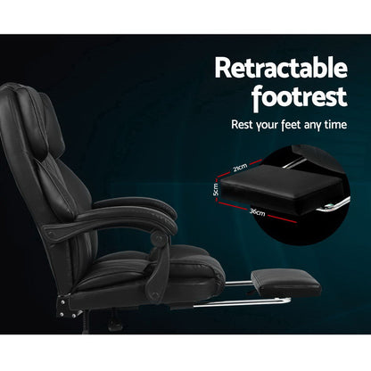 Ashford Reclining Office Chair with Footrest – Black