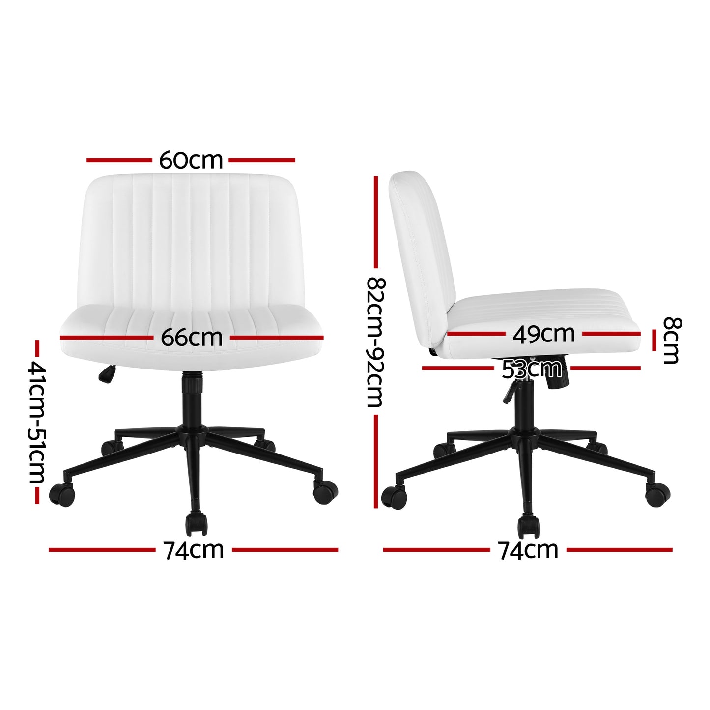 Cosmo Armless Office Chair – White