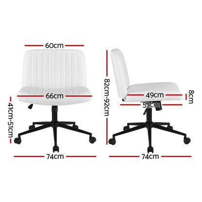 Cosmo Armless Office Chair – White