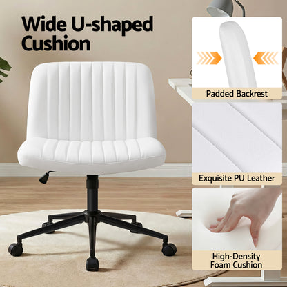 Cosmo Armless Office Chair – White
