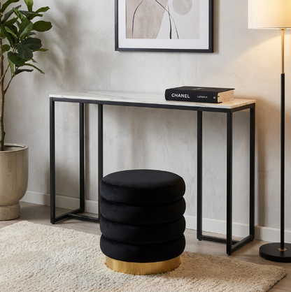 Obsidian Stone Hallway Console Table | Designer Console by Interior Ave