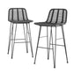 Urban Wicker Bar Stool - Set of Two - Black