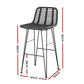 Urban Wicker Bar Stool - Set of Two - Black