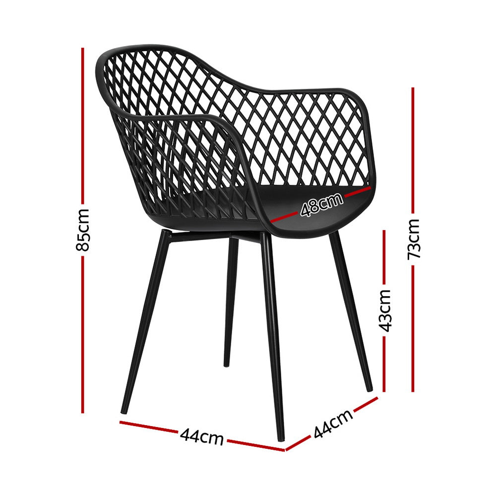 Cascade Outdoor Chair - Black - Set of Four