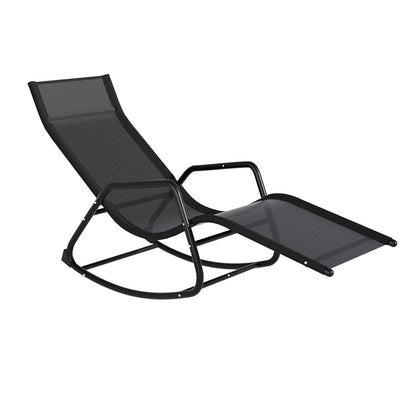 The breeze Sun Lounge Rocking Chair Outdoor Lounger Patio Furniture Pool Garden
