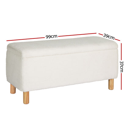 Josephine Boucle Storage Ottoman – modern ottoman or footstool by Interior Ave