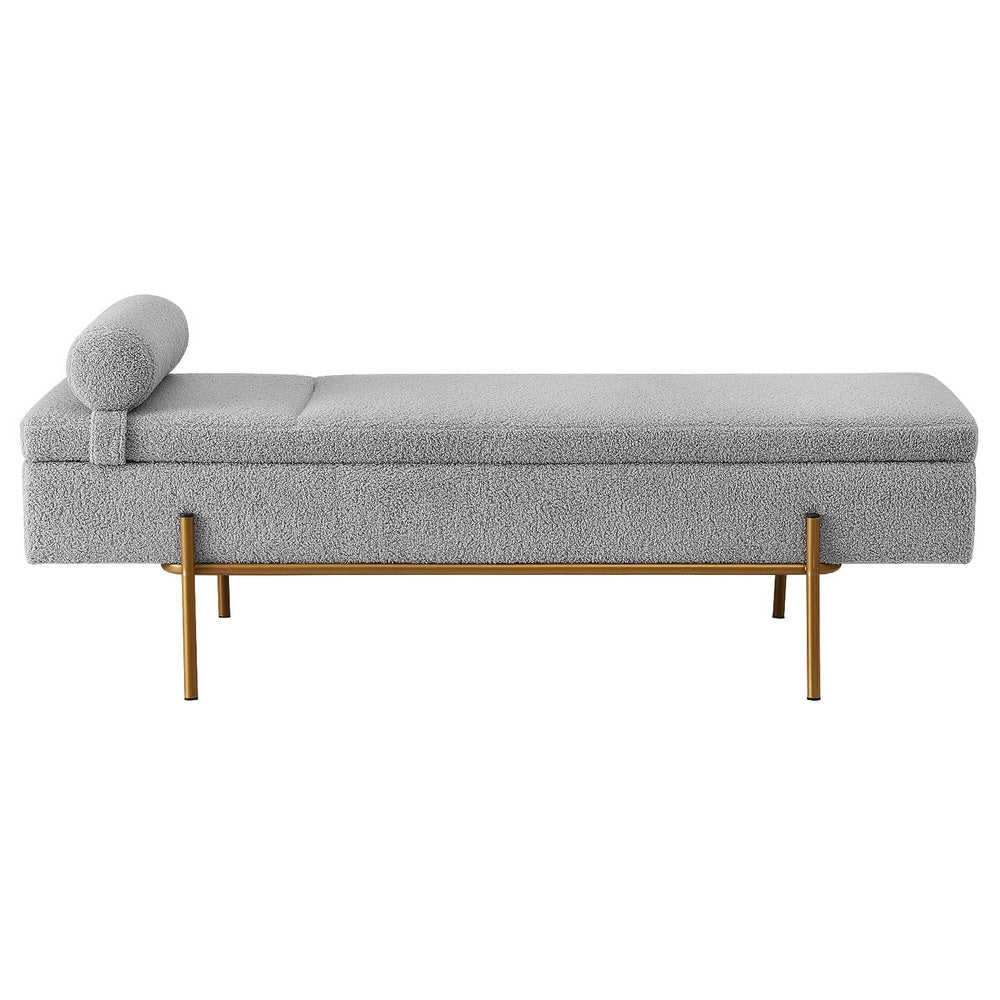 Lila Storage Ottoman 140cm Bench - Grey